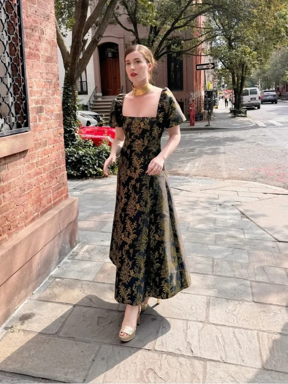 Hill House Matilda Brocade Floral Dress - M